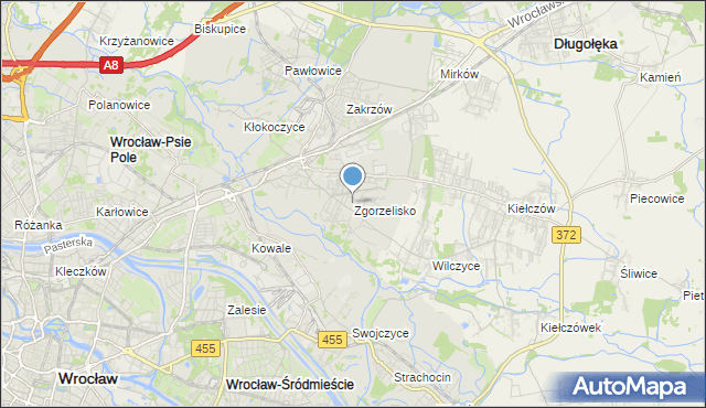 mapa Zgorzelisko, Zgorzelisko na mapie Targeo