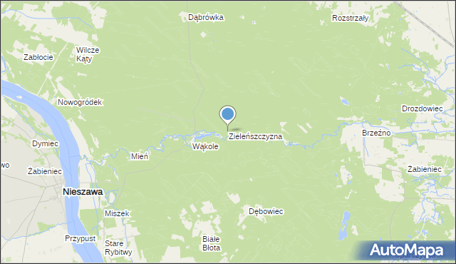 mapa Zieleńszczyzna, Zieleńszczyzna na mapie Targeo