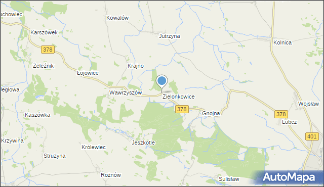 mapa Zielonkowice, Zielonkowice na mapie Targeo