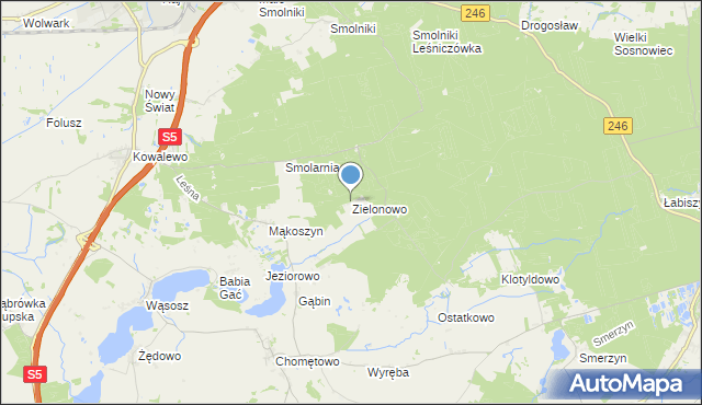 mapa Zielonowo, Zielonowo gmina Szubin na mapie Targeo