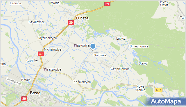 mapa Złotówka, Złotówka na mapie Targeo