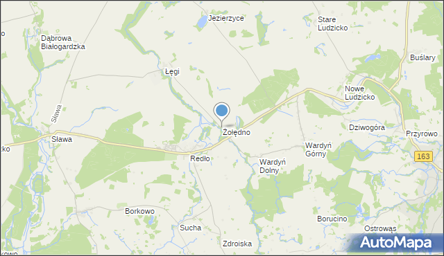 mapa Żołędno, Żołędno gmina Połczyn-Zdrój na mapie Targeo