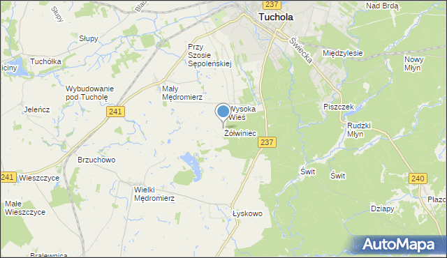 mapa Żółwiniec, Żółwiniec gmina Gostycyn na mapie Targeo