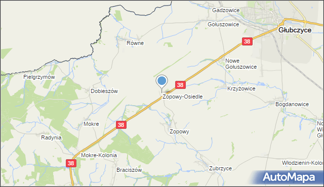 mapa Zopowy-Osiedle, Zopowy-Osiedle na mapie Targeo