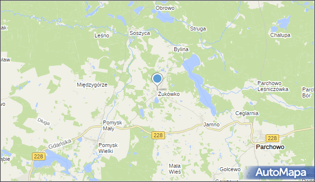 mapa Żukówko, Żukówko na mapie Targeo