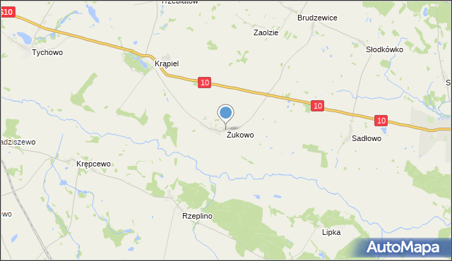 mapa Żukowo, Żukowo gmina Suchań na mapie Targeo