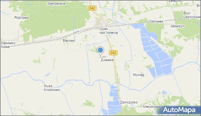 mapa Żuławka, Żuławka gmina Wyrzysk na mapie Targeo