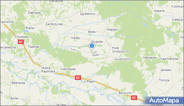 mapa Żulin, Żulin gmina Stoczek na mapie Targeo