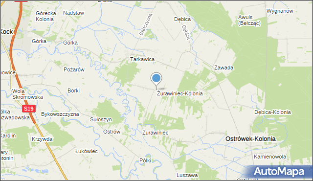 mapa Żurawiniec-Kolonia, Żurawiniec-Kolonia na mapie Targeo