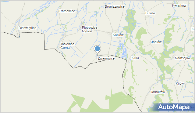 mapa Zwanowice, Zwanowice gmina Otmuchów na mapie Targeo