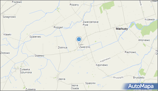 mapa Zwierzno, Zwierzno na mapie Targeo