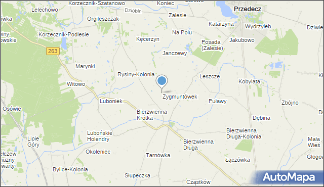 mapa Zygmuntówek, Zygmuntówek gmina Kłodawa na mapie Targeo