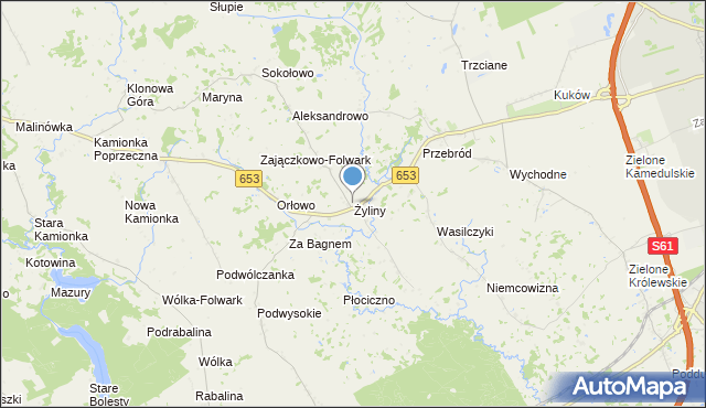 mapa Żyliny, Żyliny gmina Suwałki na mapie Targeo