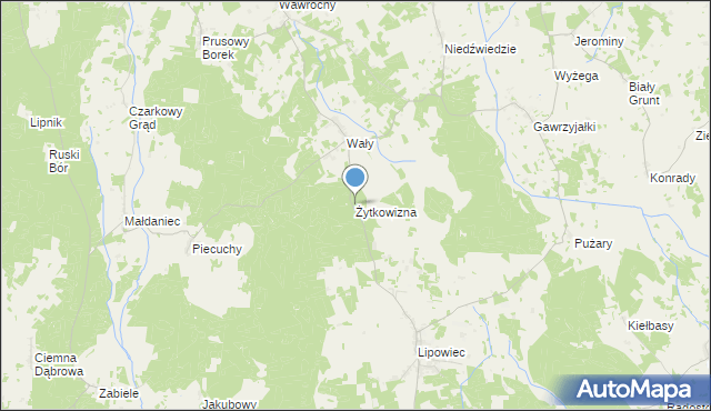 mapa Żytkowizna, Żytkowizna na mapie Targeo