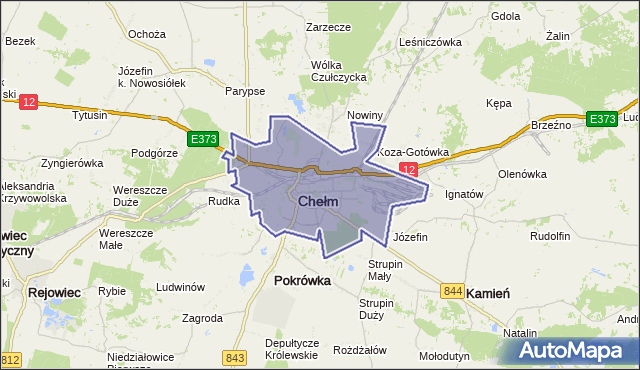 powiat Chełm - województwo lubelskie na mapie Targeo