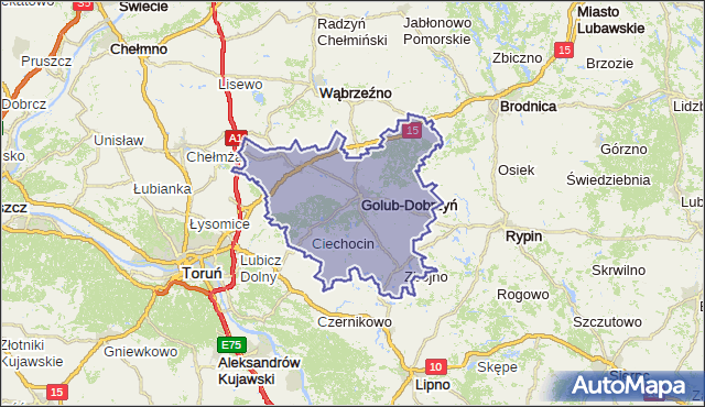 powiat golubsko-dobrzyński - województwo kujawsko-pomorskie na mapie Targeo
