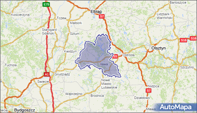 Powiat Iławski, Województwo Warmińsko-mazurskie Na Mapie Targeo
