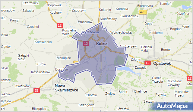 powiat Kalisz - województwo wielkopolskie na mapie Targeo