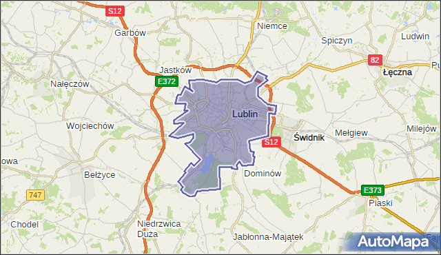 powiat Lublin - województwo lubelskie na mapie Targeo
