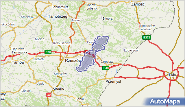 powiat przeworski - województwo podkarpackie na mapie Targeo