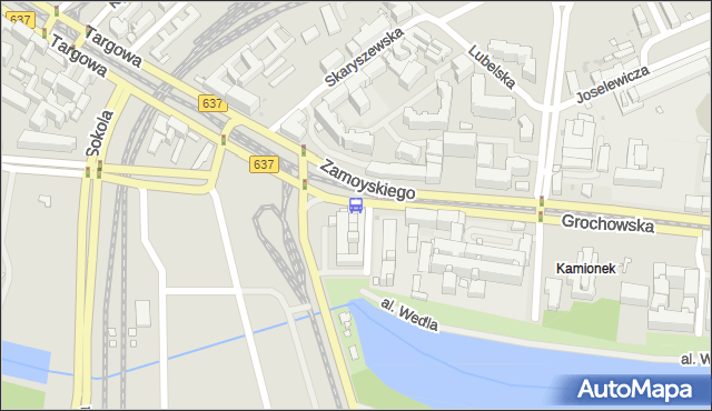 Przystanek al.Zieleniecka 04. ZTM Warszawa - Warszawa (id 200104) na mapie Targeo