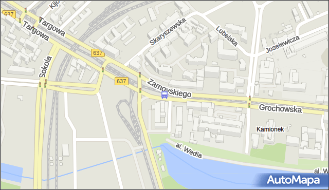 Przystanek al.Zieleniecka 06. ZTM Warszawa - Warszawa (id 200106) na mapie Targeo