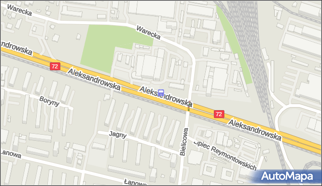 Przystanek Aleksandrowska - Bielicowa. MPKLodz - Łódź (id 15) na mapie Targeo