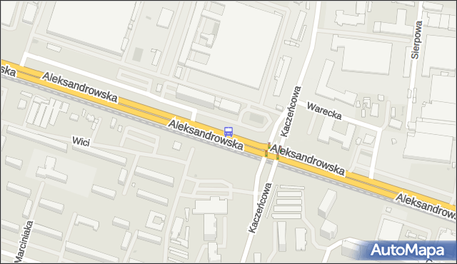 Przystanek Aleksandrowska - Kaczeńcowa. MPKLodz - Łódź (id 19) na mapie Targeo