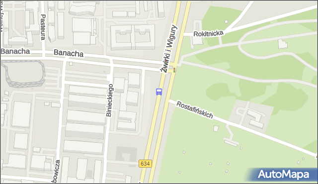 Przystanek Banacha-Szpital 01. ZTM Warszawa - Warszawa (id 403001) na mapie Targeo