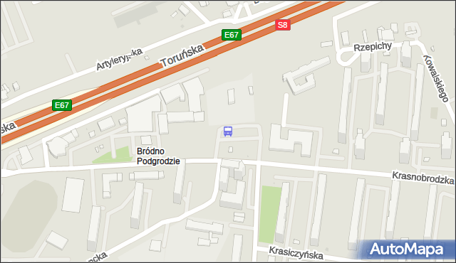 Przystanek Bródno-Podgrodzie 04. ZTM Warszawa - Warszawa (id 115204) na mapie Targeo