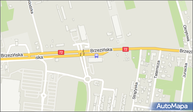 Przystanek Brzezińska - Kerna NŻ. MPKLodz - Łódź (id 64) na mapie Targeo