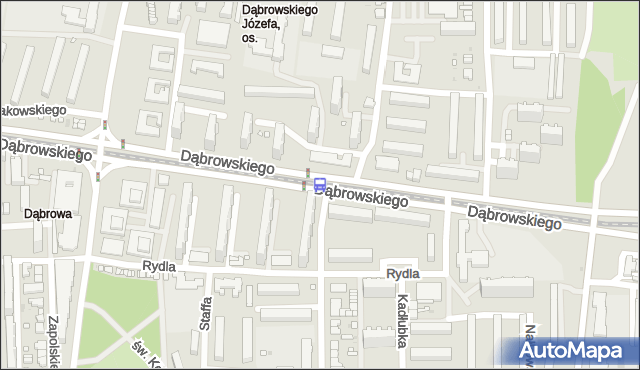 Przystanek Dąbrowskiego - Kossaka. MPKLodz - Łódź (id 106) na mapie Targeo