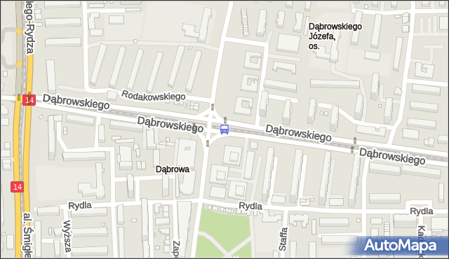 Przystanek Dąbrowskiego - Tatrzańska. MPKLodz - Łódź (id 105) na mapie Targeo