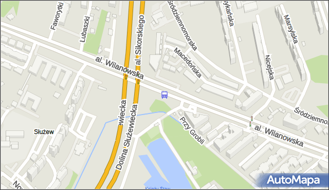 Przystanek Dolina Służewiecka 03. ZTM Warszawa - Warszawa (id 303903) na mapie Targeo