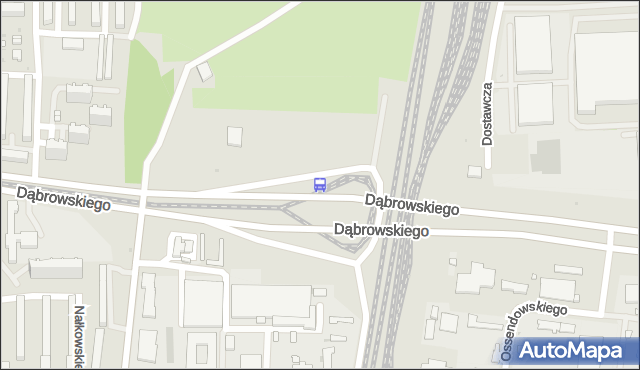 Przystanek Dw. Łódź Dąbrowa. MPKLodz - Łódź (id 115) na mapie Targeo