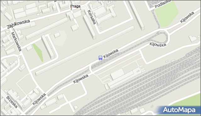 Przystanek Dw.Wschodni (Kijowska) 11. ZTM Warszawa - Warszawa (id 102811) na mapie Targeo