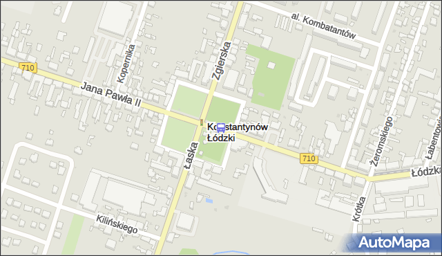 Przystanek Jana Pawła II - pl. Kościuszki (Konst.). MPKLodz - Łódź (id 3065) na mapie Targeo