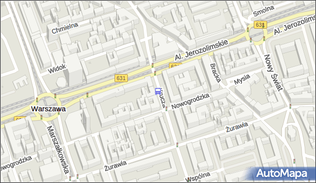 Przystanek Krucza 03. ZTM Warszawa - Warszawa (id 703303) na mapie Targeo