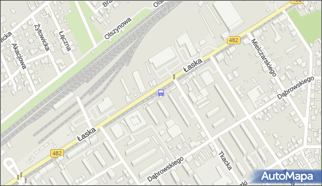 Przystanek Łaska - Tkacka (Pabianice). MPKLodz - Łódź (id 3177) na mapie Targeo