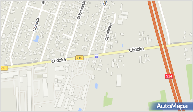 Przystanek Łódzka - Gdańska (Konstantynów). MPKLodz - Łódź (id 3288) na mapie Targeo