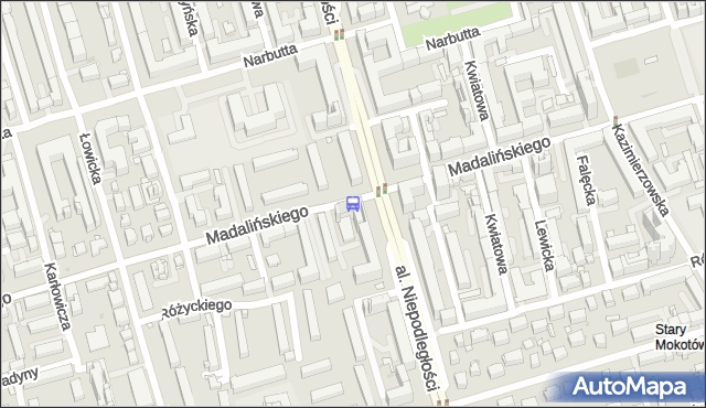 Przystanek Madalińskiego 03. ZTM Warszawa - Warszawa (id 322903) na mapie Targeo