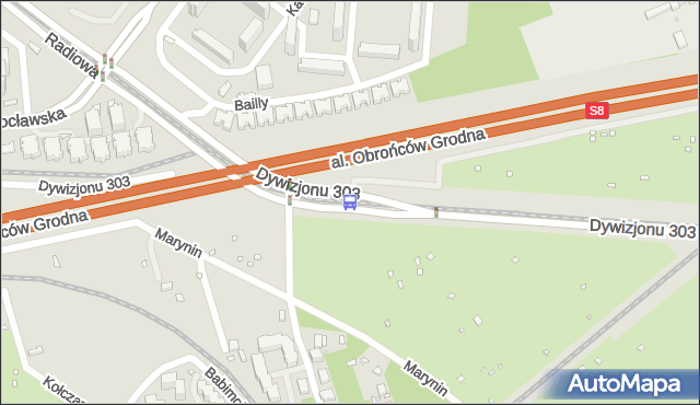 Przystanek Marynin 01. ZTM Warszawa - Warszawa (id 507401) na mapie Targeo