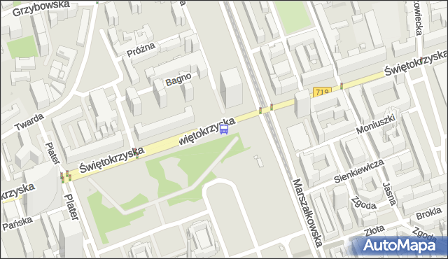 Przystanek Metro Świętokrzyska 03. ZTM Warszawa - Warszawa (id 701403) na mapie Targeo