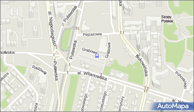 Przystanek Metro Wilanowska 17. ZTM Warszawa - Warszawa (id 300917) na mapie Targeo