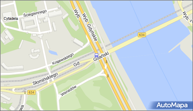 Przystanek most Gdański 01. ZTM Warszawa - Warszawa (id 705501) na mapie Targeo