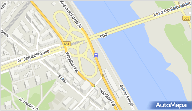Przystanek most Poniatowskiego 06. ZTM Warszawa - Warszawa (id 700306) na mapie Targeo