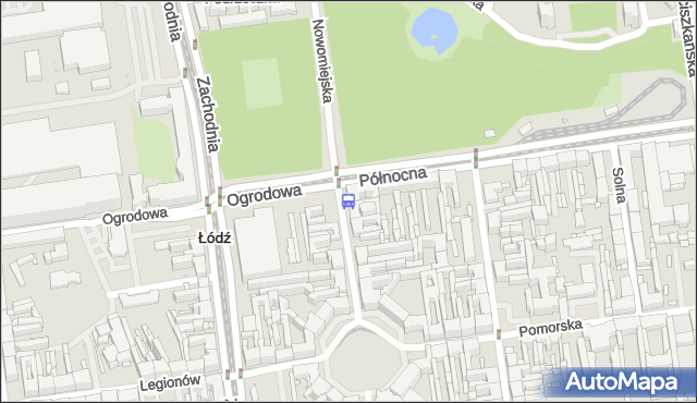 Przystanek Nowomiejska - Północna. MPKLodz - Łódź (id 628) na mapie Targeo