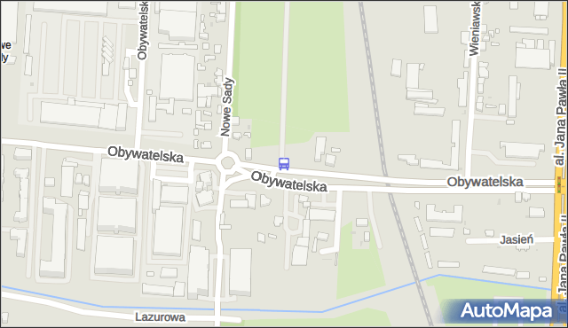 Przystanek Obywatelska - Nowe Sady. MPKLodz - Łódź (id 654) na mapie Targeo
