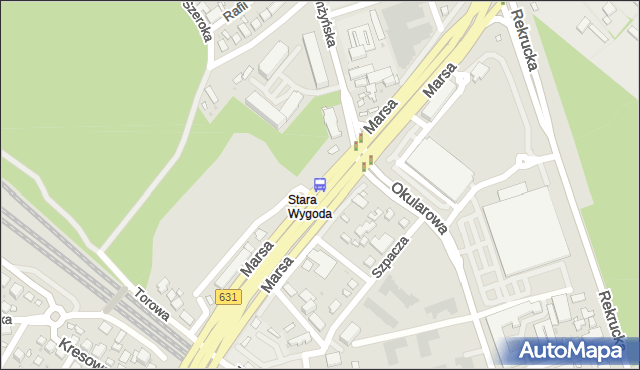 Przystanek Okularowa 01. ZTM Warszawa - Warszawa (id 205901) na mapie Targeo