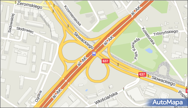 Przystanek Park Kaskada 01. ZTM Warszawa - Warszawa (id 607501) na mapie Targeo